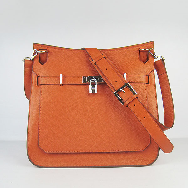 Replica Hermes Jypsiere Fjord Leather Messenger Bag Orange H6508 - 1:1 Copy - Click Image to Close